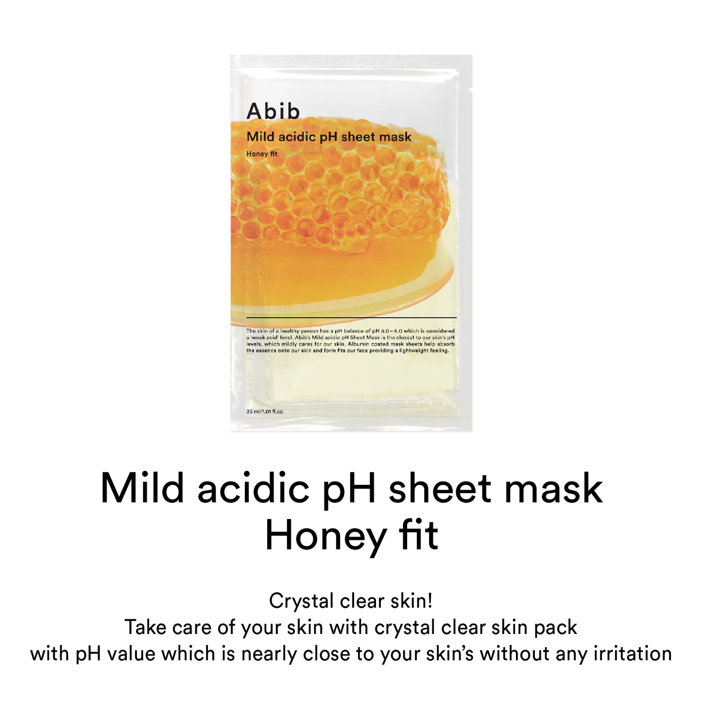 Abib Mild acidic pH sheet mask Honey fit