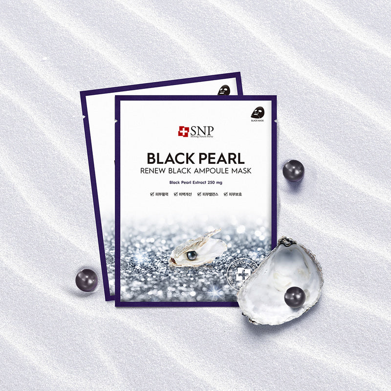 SNP Black Pearl Renew Black Ampoule Mask