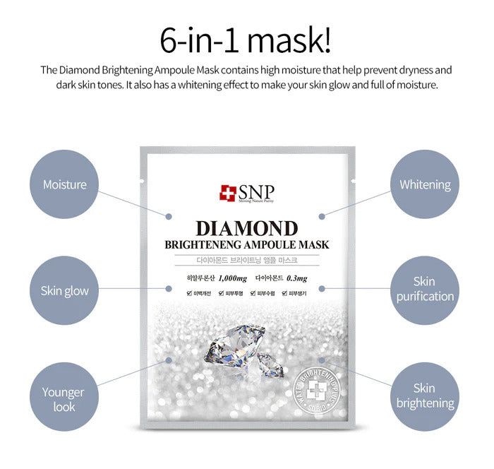 SNP Diamond Shining Moisture Ampoule Sheet Mask