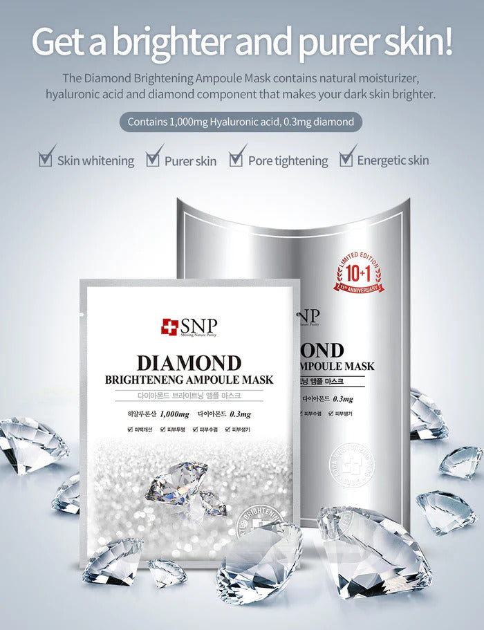 SNP Diamond Shining Moisture Ampoule Sheet Mask