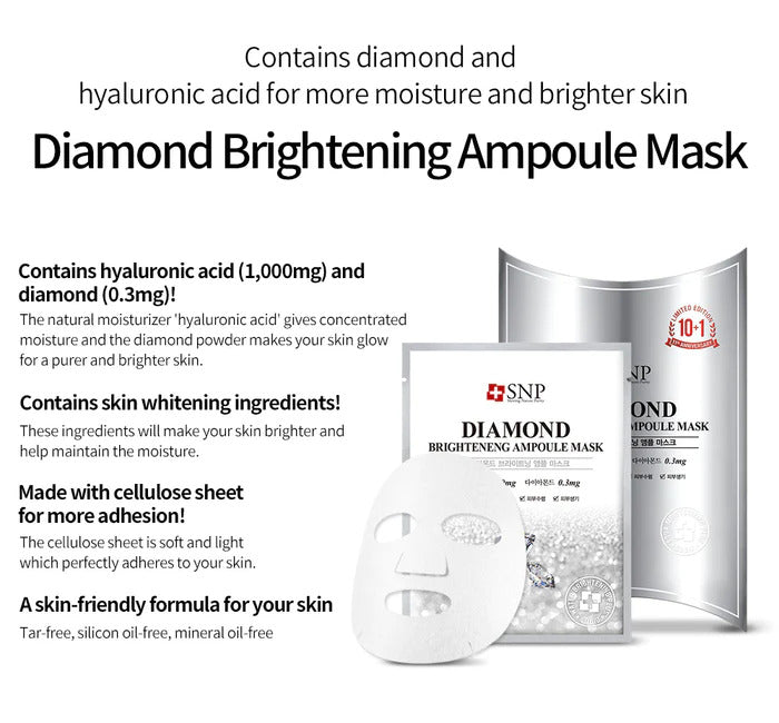 SNP Diamond Shining Moisture Ampoule Sheet Mask